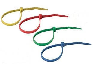 Metal Detectable Color Coded Cable Ties 15" - Pack of 100