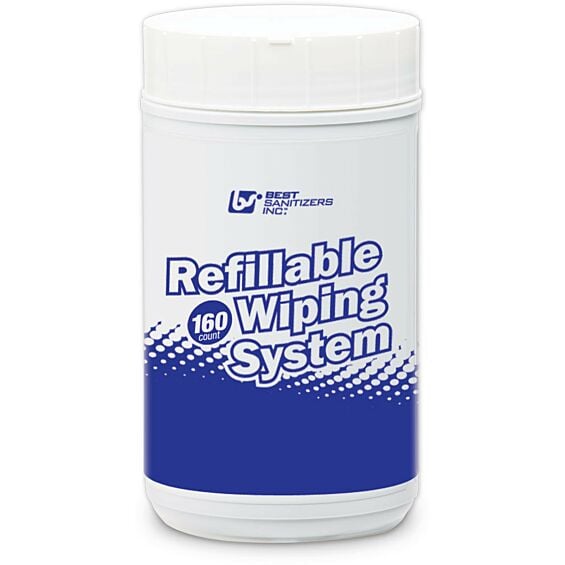 Refillable Wiping System, 160 General Purpose Wipes (Case of 6)